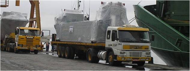 transportes de carga sobredimensional em origem e destino